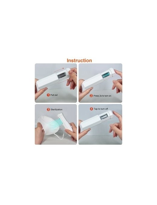 Mini αποστειρωτής υπεριώδους ακτινοβολίας UVC UVS-WH, φορητός, λευκός