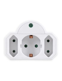 POWERTECH αντάπτορας ρεύματος PT-816, 1x schuko, 2x euro, 16A, λευκός