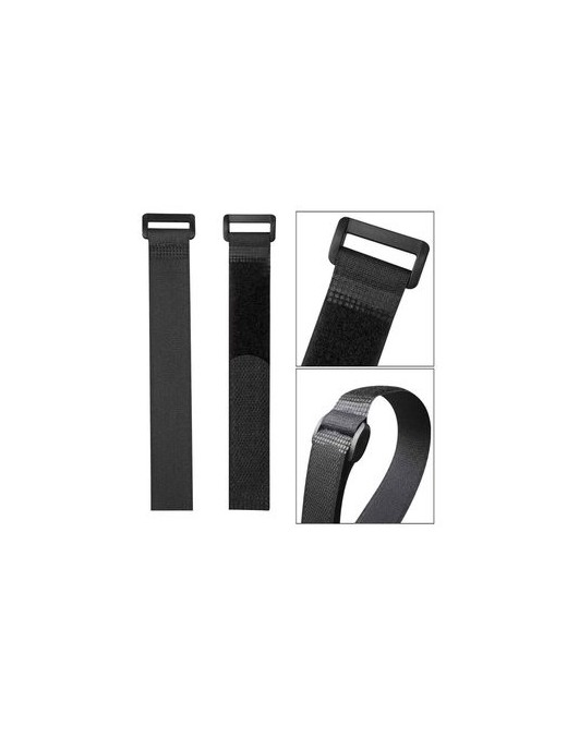 POWERTECH ιμάντας τύπου velcro TIES-024, 20x2cm, μαύρος, 10τμχ