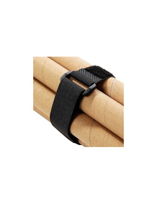 POWERTECH ιμάντας τύπου velcro TIES-024, 20x2cm, μαύρος, 10τμχ