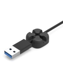 POWERTECH οργανωτής καλωδίων σιλικόνης TIES-028, 2 καλωδίων, μαύρο, 5τμχ