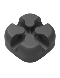 POWERTECH οργανωτής καλωδίων σιλικόνης TIES-028, 2 καλωδίων, μαύρο, 5τμχ