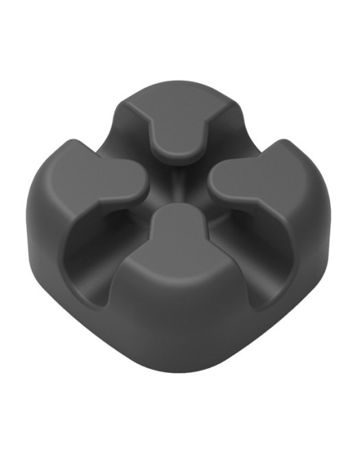 POWERTECH οργανωτής καλωδίων σιλικόνης TIES-028, 2 καλωδίων, μαύρο, 5τμχ