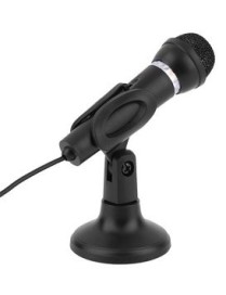 POWERTECH μικρόφωνο PT-859, με βάση, δυναμικό, 3.5mm, μαύρο