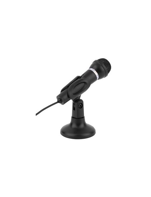 POWERTECH μικρόφωνο PT-859, με βάση, δυναμικό, 3.5mm, μαύρο