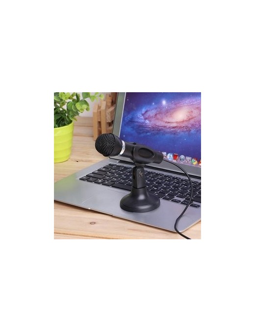 POWERTECH μικρόφωνο PT-859, με βάση, δυναμικό, 3.5mm, μαύρο