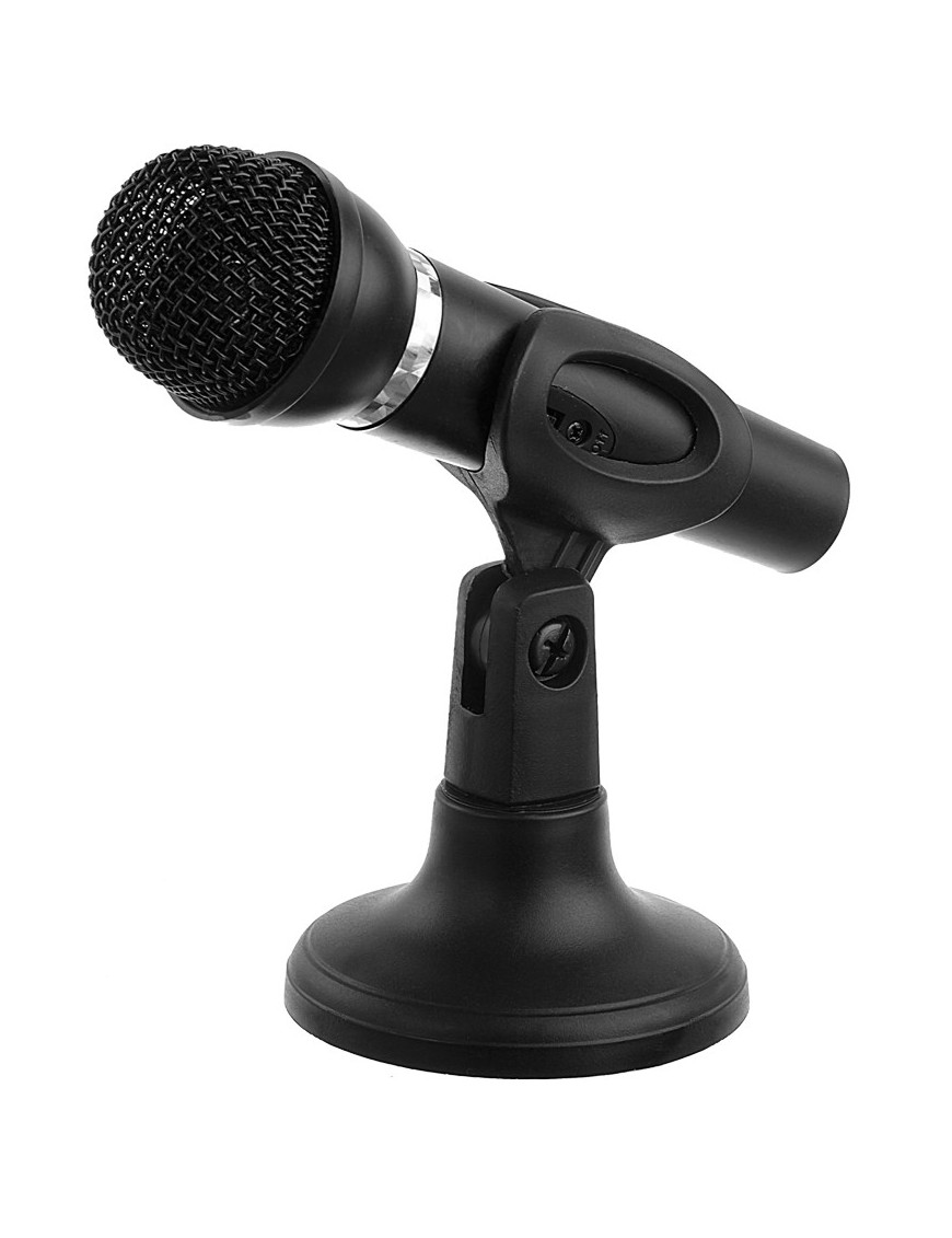 POWERTECH μικρόφωνο PT-859, με βάση, δυναμικό, 3.5mm, μαύρο