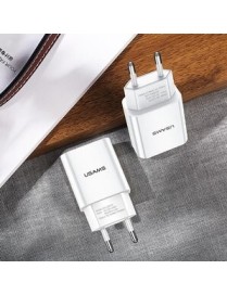 USAMS φορτιστής τοίχου T18, 1x USB, 2.1A, λευκός