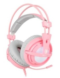 SADES Gaming Headset A6, multiplatform, USB, LED, ροζ