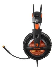 SADES Gaming Headset A6, multiplatform, USB, LED, μαύρα