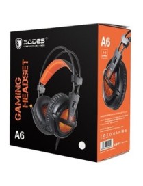SADES Gaming Headset A6, multiplatform, USB, LED, μαύρα