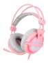 SADES Gaming Headset A6, multiplatform, USB, LED, ροζ