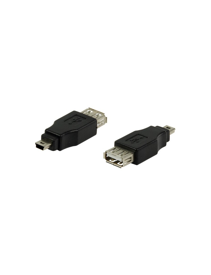 POWERTECH adapter USB 2.0 (F) σε USB Mini (Μ) CAB-U141, μαύρο