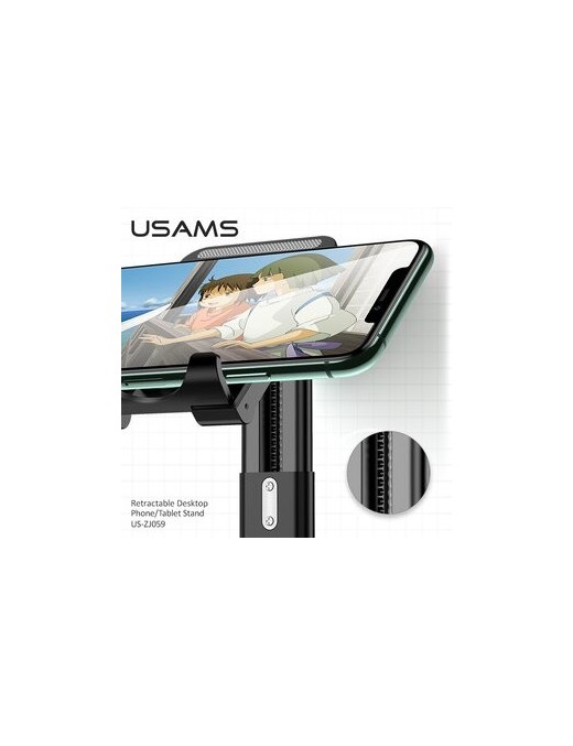 USAMS βάση smartphone & tablet US-ZJ059, ρυθμιζόμενη, μαύρη