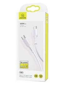 USAMS καλώδιο USB Type-C U43, 5A 100W, PD, 1.2m, λευκό