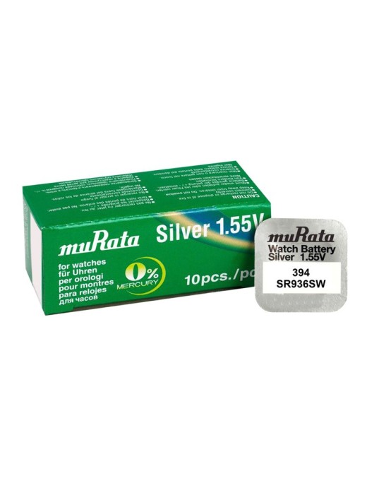 MURATA μπαταρία Silver Oxide για ρολόγια SR936SW, 1.55V, No394, 10τμχ