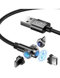 USAMS Καλώδιο USB σε lightning U59, μαγνητικό, περιστρεφόμενο, 1m, μαύρο