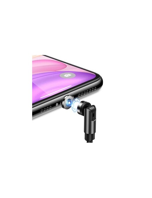 USAMS Καλώδιο USB σε lightning U59, μαγνητικό, περιστρεφόμενο, 1m, μαύρο