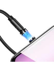 USAMS Καλώδιο USB σε lightning U59, μαγνητικό, περιστρεφόμενο, 1m, μαύρο