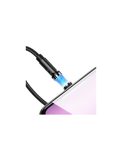 USAMS Καλώδιο USB σε lightning U59, μαγνητικό, περιστρεφόμενο, 1m, μαύρο