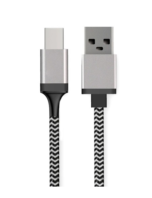 POWERTECH καλώδιο USB σε USB Type-C CAB-U130, 8mm tip, 1.5m, μαύρο-γκρι