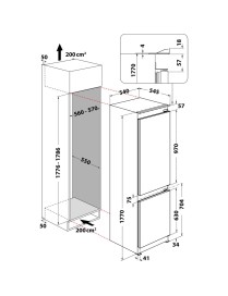 Whirlpool WHC18 T322 Εντοιχιζόμενος Ψυγειοκαταψύκτης