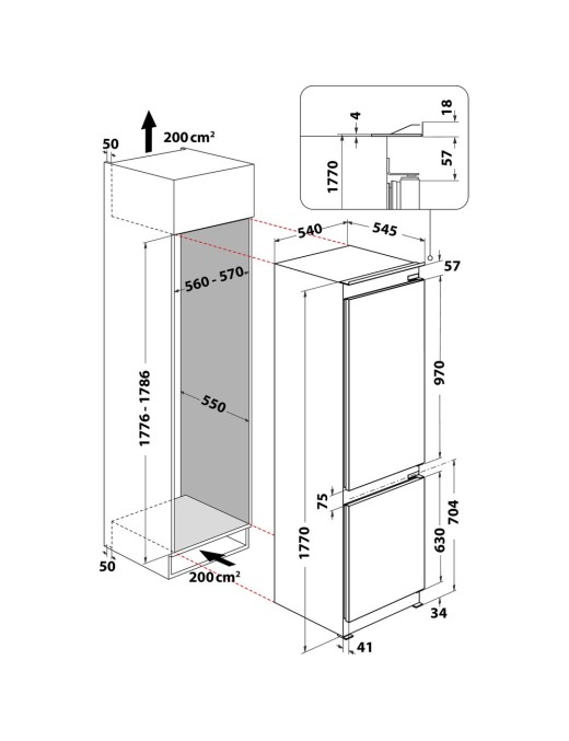 Whirlpool WHC18 T322 Εντοιχιζόμενος Ψυγειοκαταψύκτης