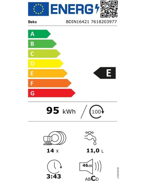 Beko BDIN16421 Πλήρως Εντοιχιζόμενο Πλυντήριο Πιάτων