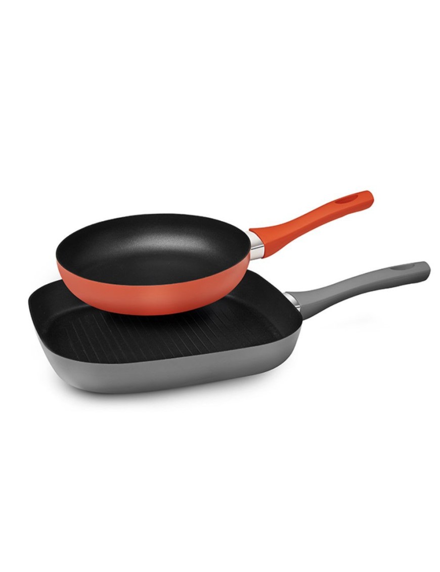 IZZY Grilletto 22 CM + 28 CM Set Τηγάνι-Γκριλιέρα