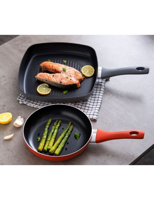 IZZY Grilletto 22 CM + 28 CM Set Τηγάνι-Γκριλιέρα