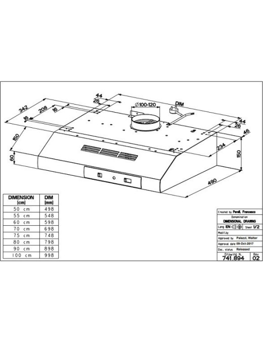 Faber 2740 A75 Ελεύθερος Απορροφητήρας 75cm