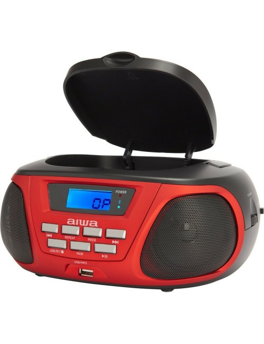 Aiwa Φορητό Ηχοσύστημα BBTU-300RD με Bluetooth / CD / MP3 / USB / Ραδιόφωνο σε Κόκκινο Χρώμα