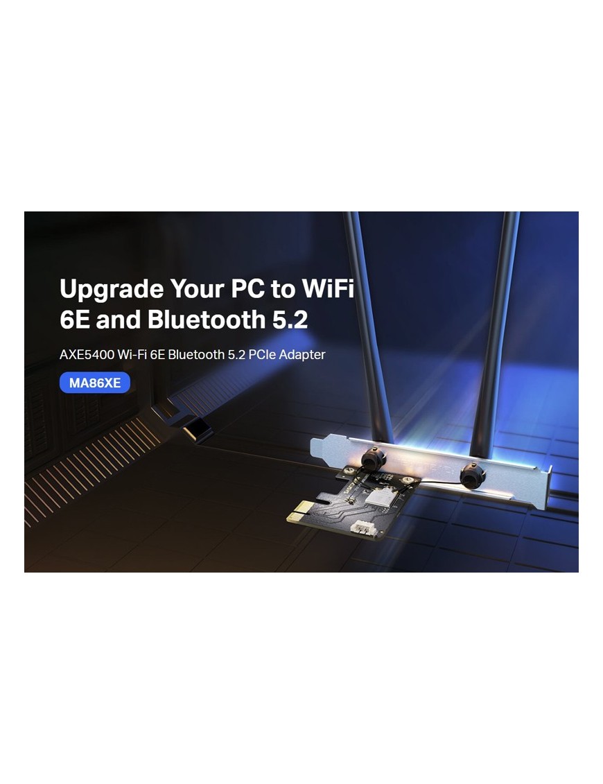 MERCUSYS κάρτα δικτύου MA86XE, AXE5400, Wi-Fi 6E, Bluetooth, PCIe, V.1.0
