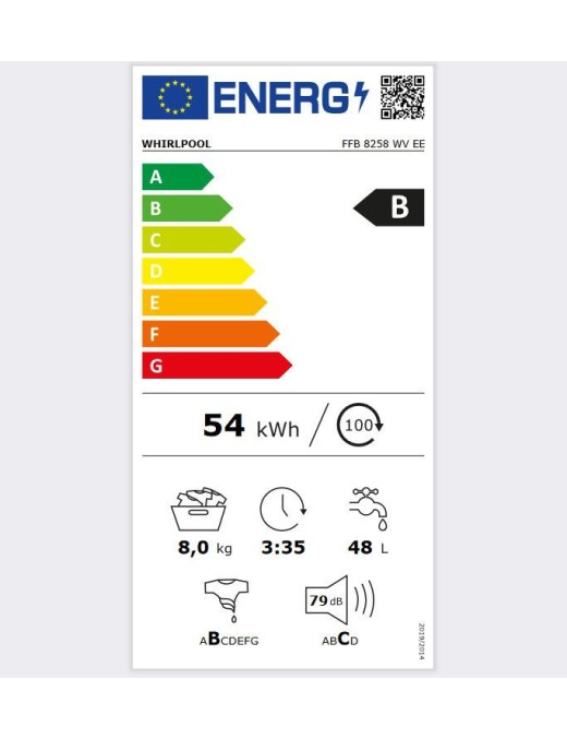 WHIRLPOOL FFB 8258 WV EE Πλυντήριο Ρούχων