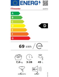 Inventor GLXT0712 Πλυντήριο Ρούχων Άνω Φόρτωσης 7kg 1200 Στροφών