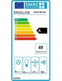 Davoline Shape 60 Απορροφητήρας Καμινάδα 60cm Μαύρος