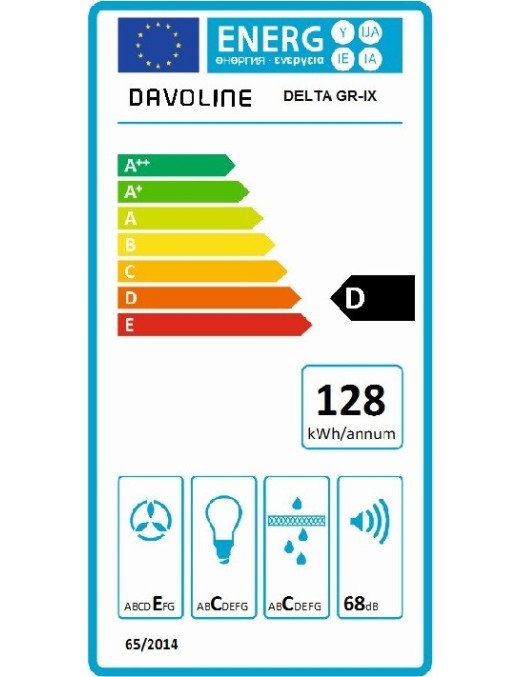 Davoline Delta 060 GR Συρόμενος Απορροφητήρας 60cm