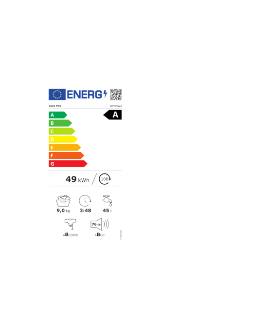 Juro-Pro WM09WA Πλυντήριο Ρούχων 9kg 1400 Στροφών και μοτέρ τεχνολογίας BLDC INVERTER