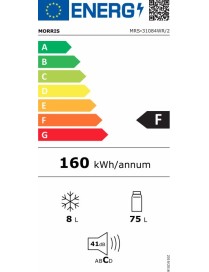 Morris MRS-31084WR Retro Μονόπορτο Ψυγείο 83lt Υ89xΠ48xΒ54.5εκ. Κόκκινο