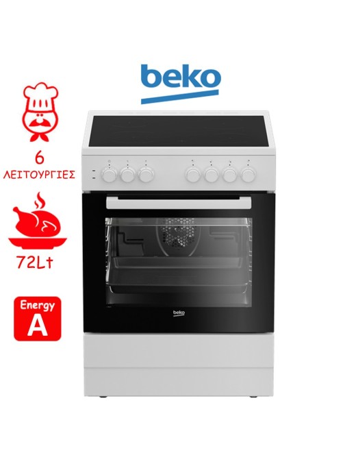 Beko CUV 6710 B Κουζίνα 72lt με Κεραμικές Εστίες Λευκή