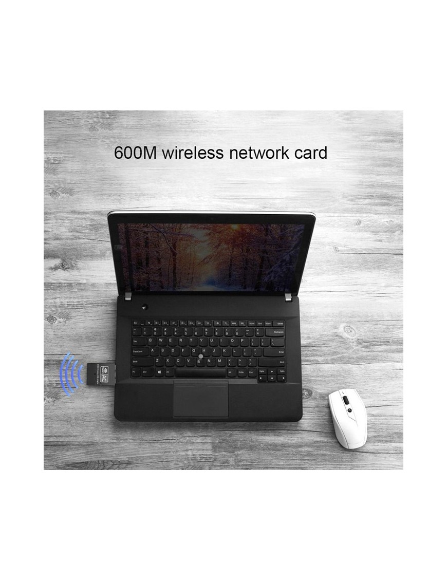 POWERTECH ασύρματος USB αντάπτορας δικτύου PT-1041, 600Mbps, 2.4/5GHz