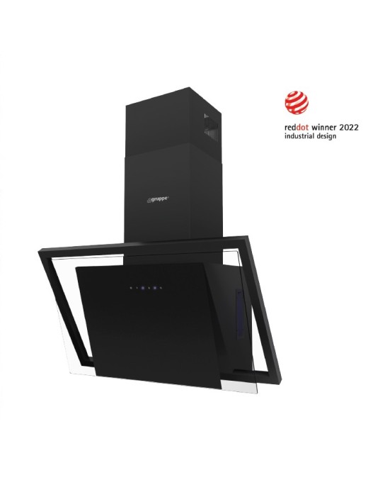Gruppe Unico Απορροφητήρας Καμινάδα 90cm Μαύρος