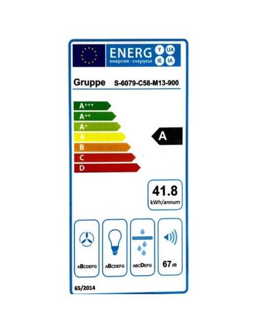 Gruppe Unico Απορροφητήρας Καμινάδα 90cm Μαύρος