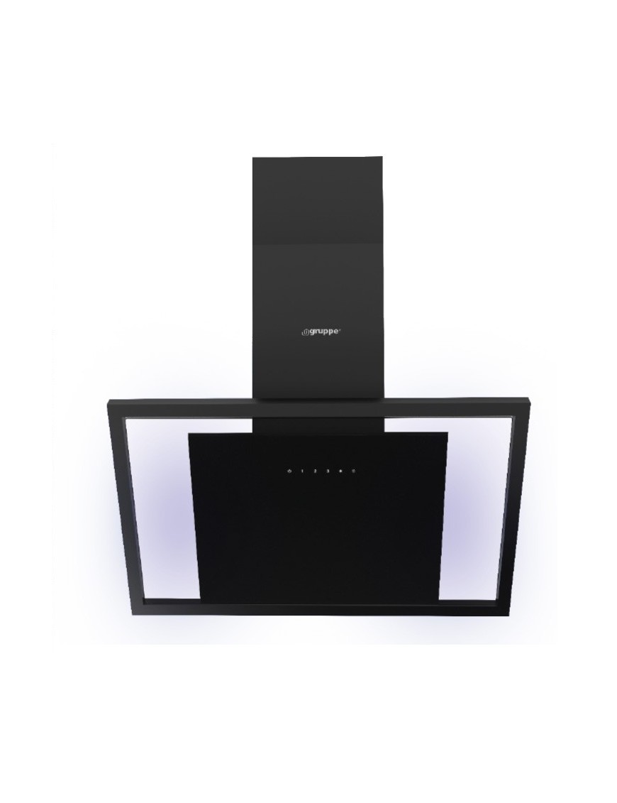Gruppe Unico Απορροφητήρας Καμινάδα 90cm Μαύρος