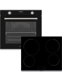 Brandt BOH1325X Φούρνος άνω Πάγκου 73lt με BPV2421B Κεραμικές Εστίες Μαύρος