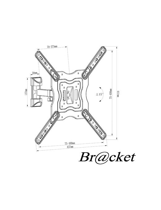 Bracket LCD 7040-1 Βάση Τηλεόρασης Τοίχου με Βραχίονα έως 55" και 25kg