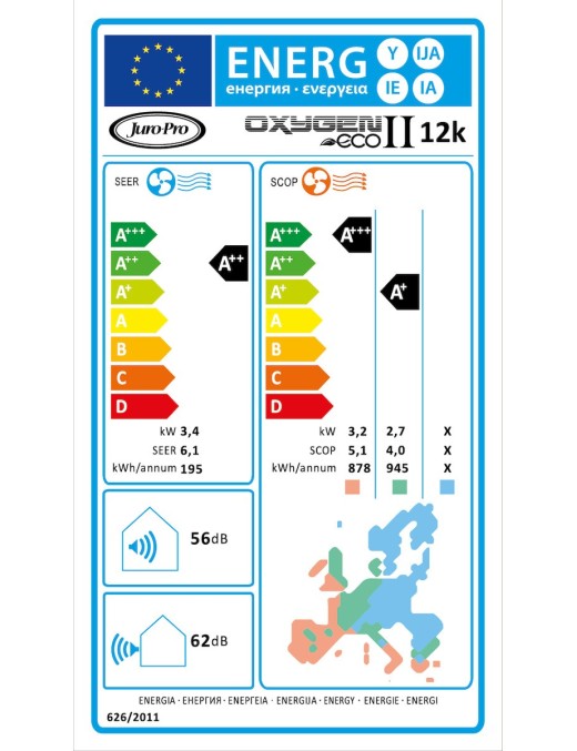 Juro-Pro Oxygen Eco II 12K Κλιματιστικό Inverter 12000 BTU
