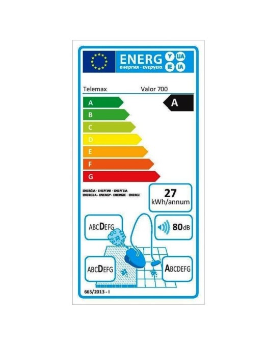 Telemax Valor 700 Ηλεκτρική Σκούπα 700W με Σακούλα 2lt