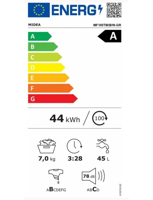 Midea MF100T80B Πλυντήριο Ρούχων