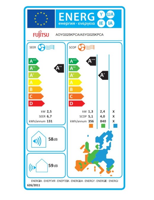 FUJITSU ASYG/AOYG025KPCA Inverter Κλιματιστικό